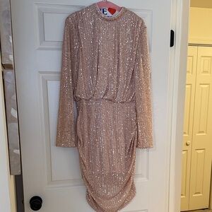 SHEIN Sparkling Sequin Dress - Rose Gold